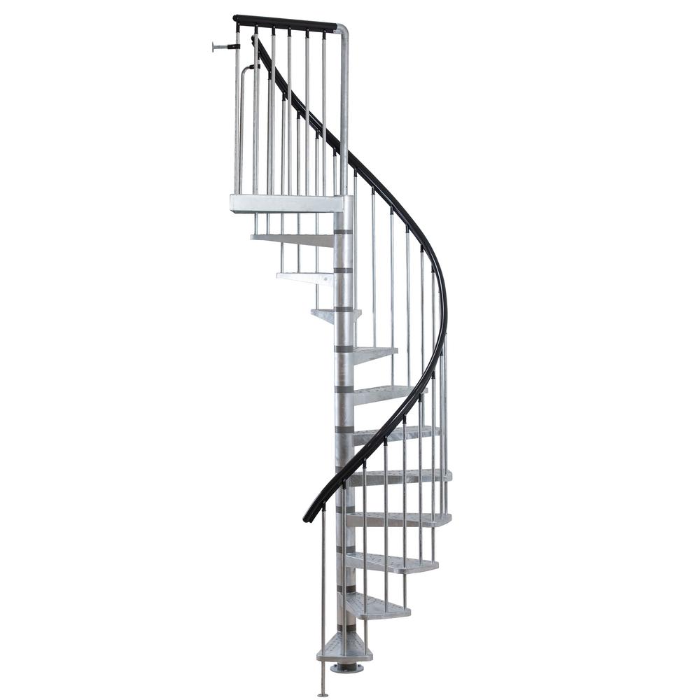 Dolle Toronto V3 10 Ft 9 In Galvanized Stair Kit 68254 2 The 10 Ft 9 In Galvanized Stair Kit