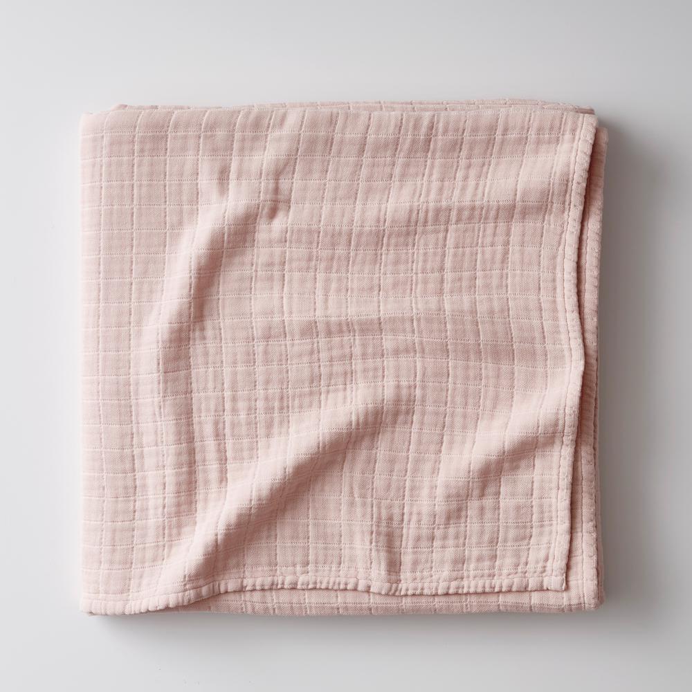 The Company Store Gossamer Rose Water Solid Cotton Full Woven Blanket