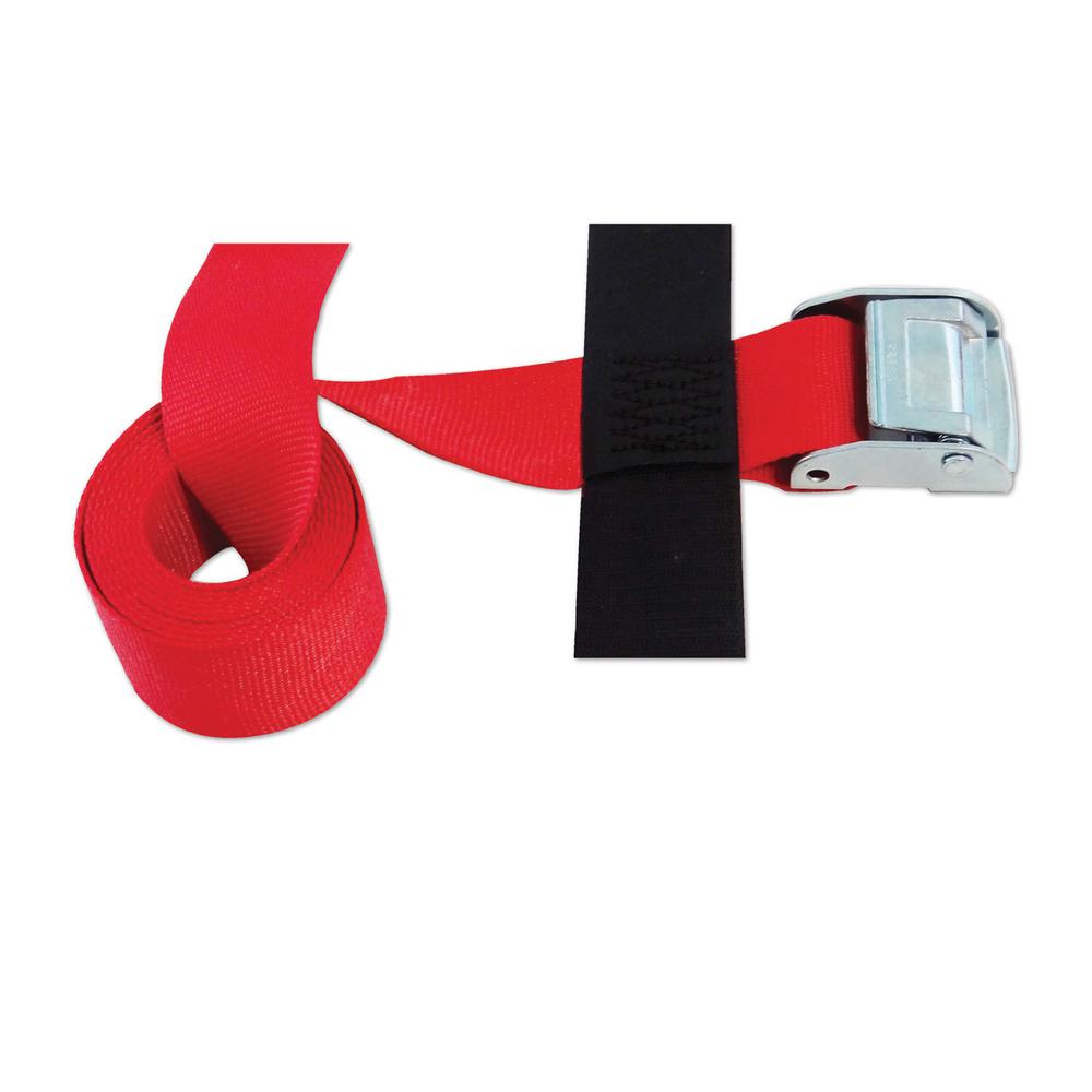 8 ft. x 2 in. Cinch Strap with Ratchet in Red 8 ft. x 2 in. Cinch Strap with Ratchet in Red