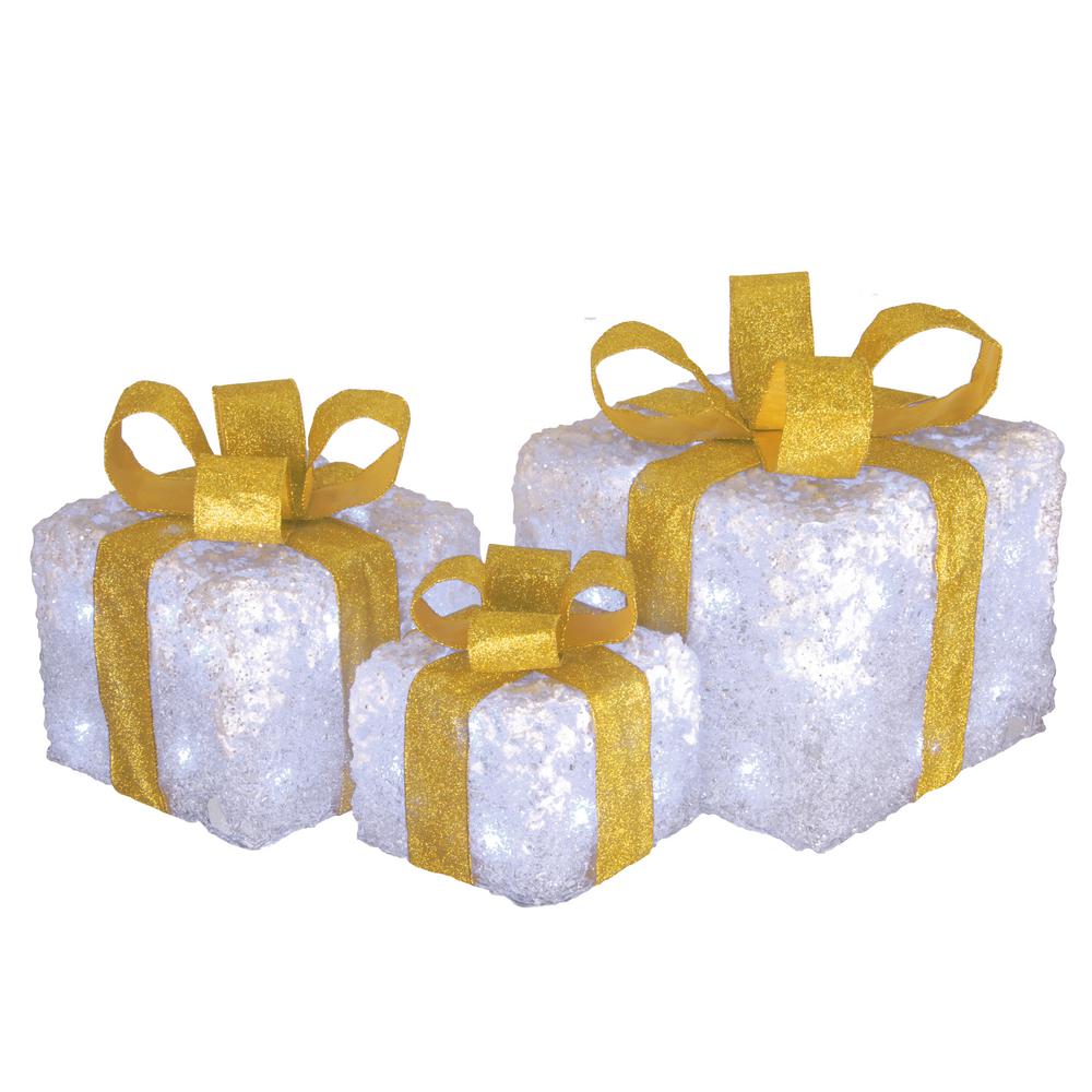 National Tree Company 8 In Glittered White Gift Box Set With Cool