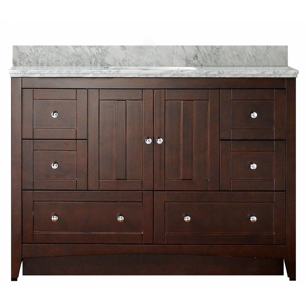 16 Gauge Sinks 47 5 In W X 18 25 D Bath Vanity Walnut With 47 5 In W X 18 25 D Bath Vanity