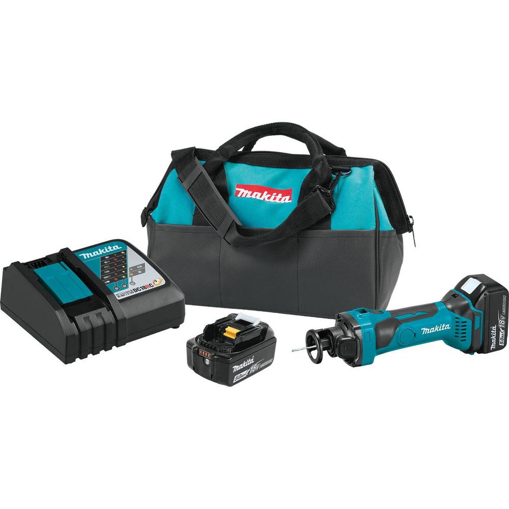 Makita 18-Volt LXT Lithium-Ion Cordless Cut-Out Tool Kit, 5.0 Ah-XOC01T