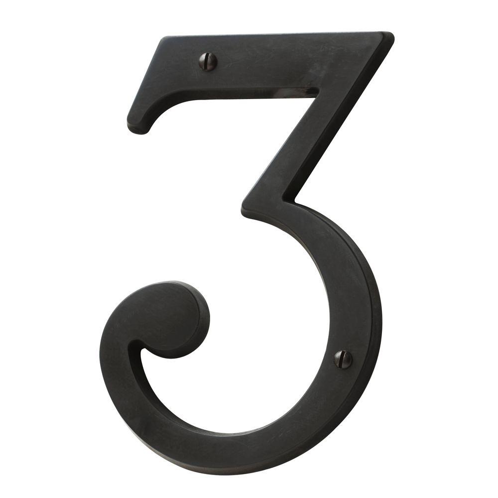 Indoor Outdoor House Letters Numbers Address Signs The Home Oil Rubbed Bronze House Number 3