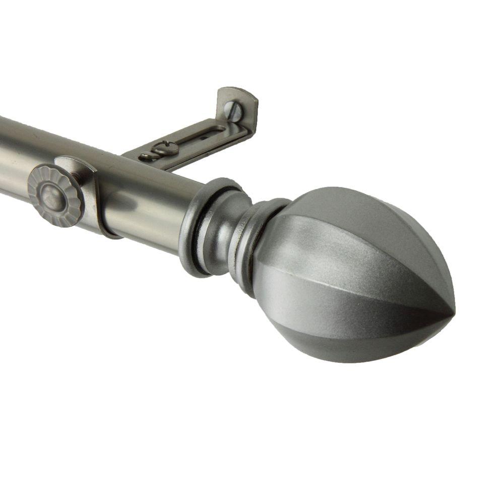 Rod Desyne 66 in. 120 in. Satin Nickel Telescoping Double Curtain Rod