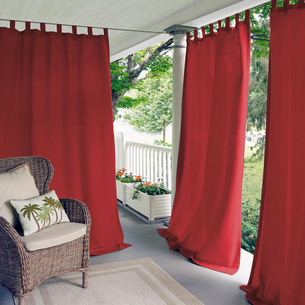 Elrene Matine Solid Tab Top Indoor Outdoor Window Curtain Elrene Matine Solid Tab Top Indoor Outdoor Window Curtain