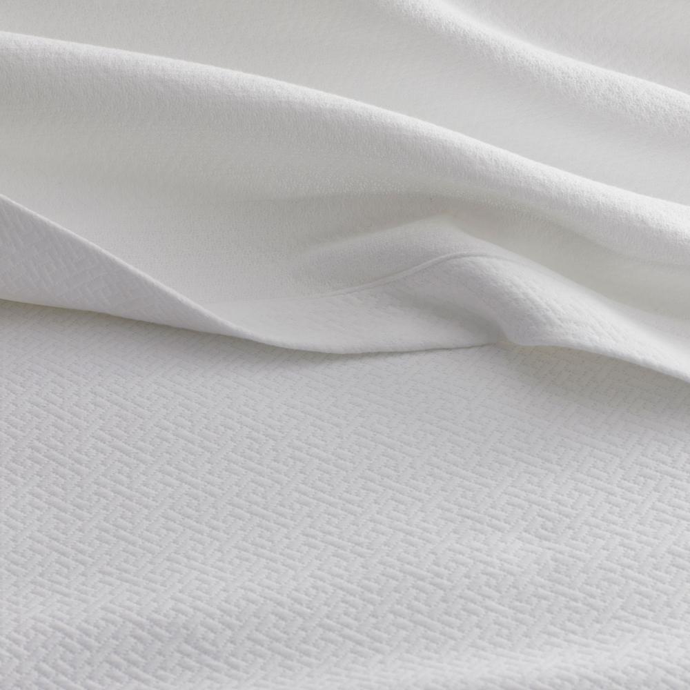 The Company Store Pawling White Solid Cotton Twin Matelasse