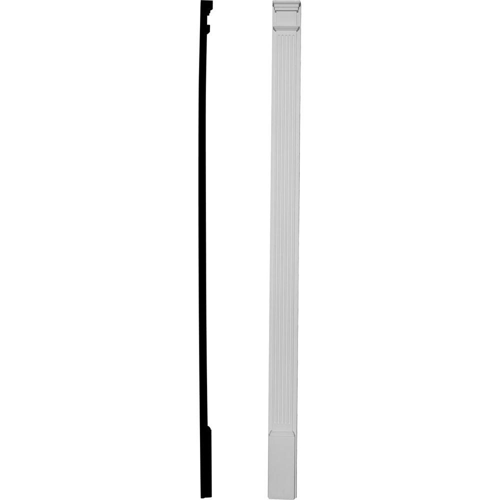 12W x 120H x 2P Factory Primed Ekena Millwork PILP12X120DRP02-2 Two Equal Raised Panel PVC Pilaster w//Decorative Capital /& Base Pair