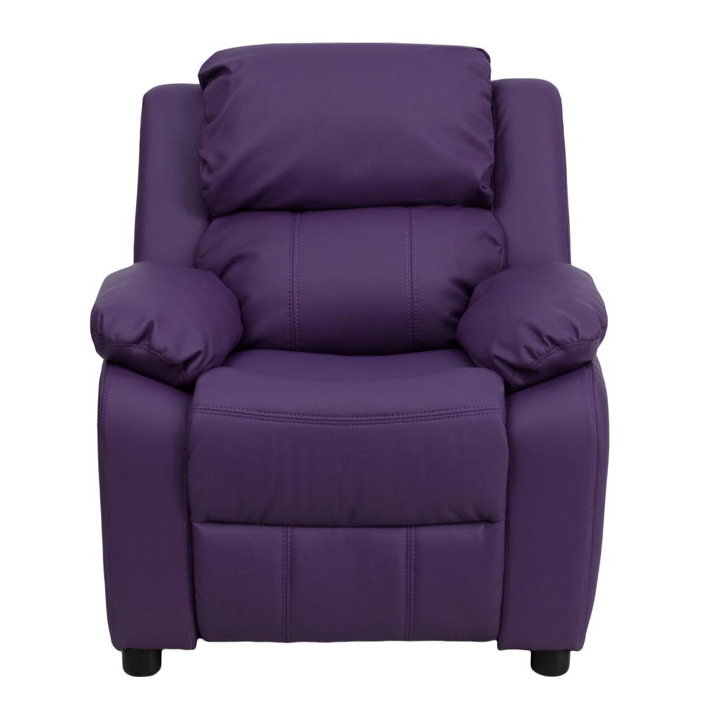 Flash Furniture Deluxe Padded Contemporary Purple Vinyl Kids Recliner
