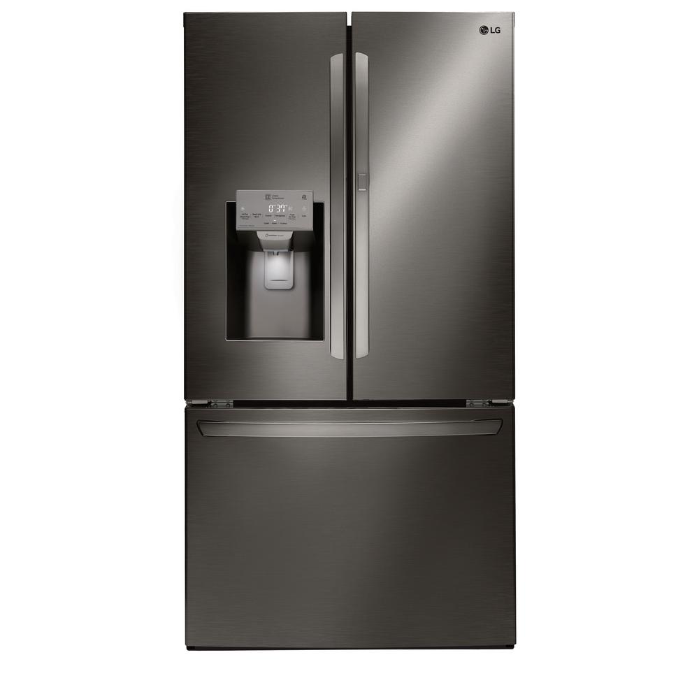 LG Electronics 27.7 cu. ft. French Door Smart Refrigerator with Door-in-Door and WiFi Enabled in Black Stainless Steel