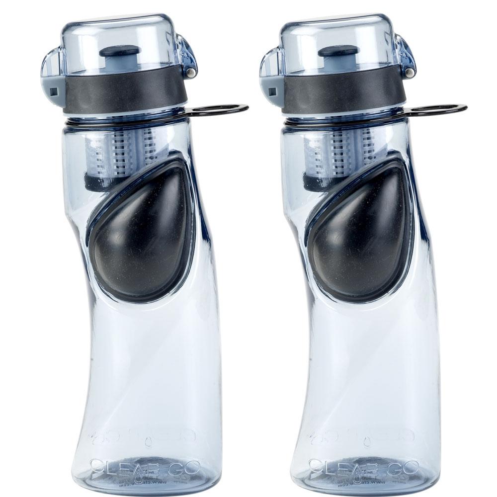 Clear2GO 24 oz. Active Water Filter Bottle in Gray (2 Pack)CWB401GY