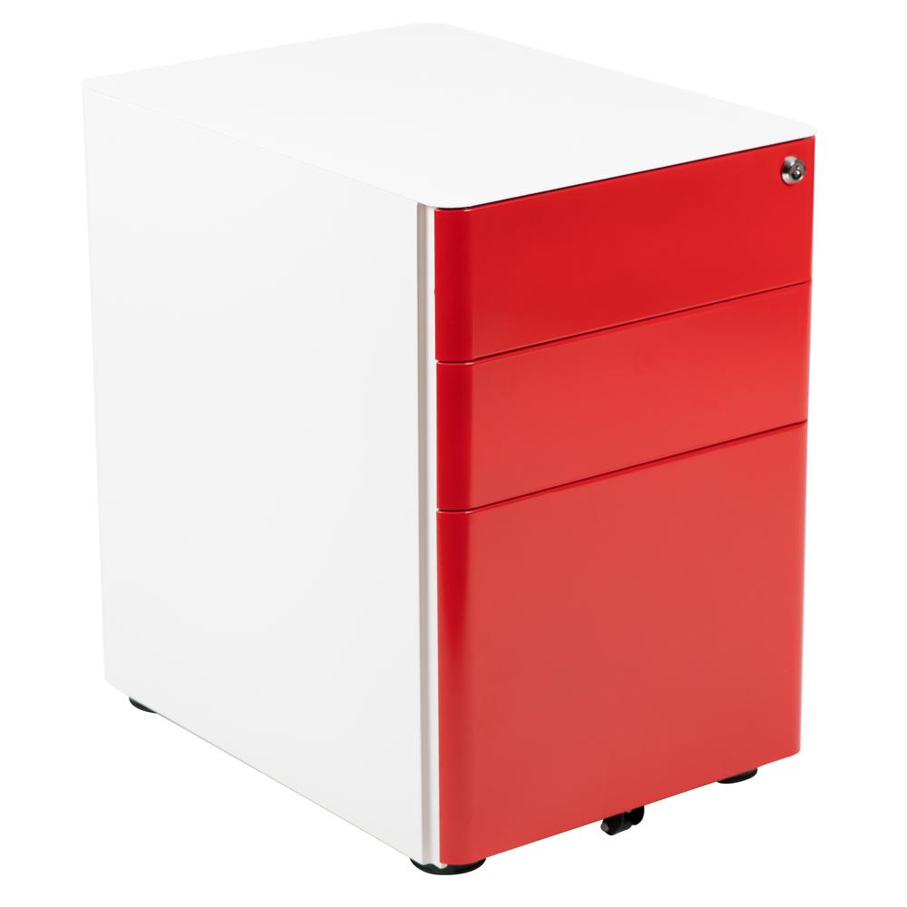 Carnegy Avenue White And Red Vertical File Cabinet Cga Hz 442888