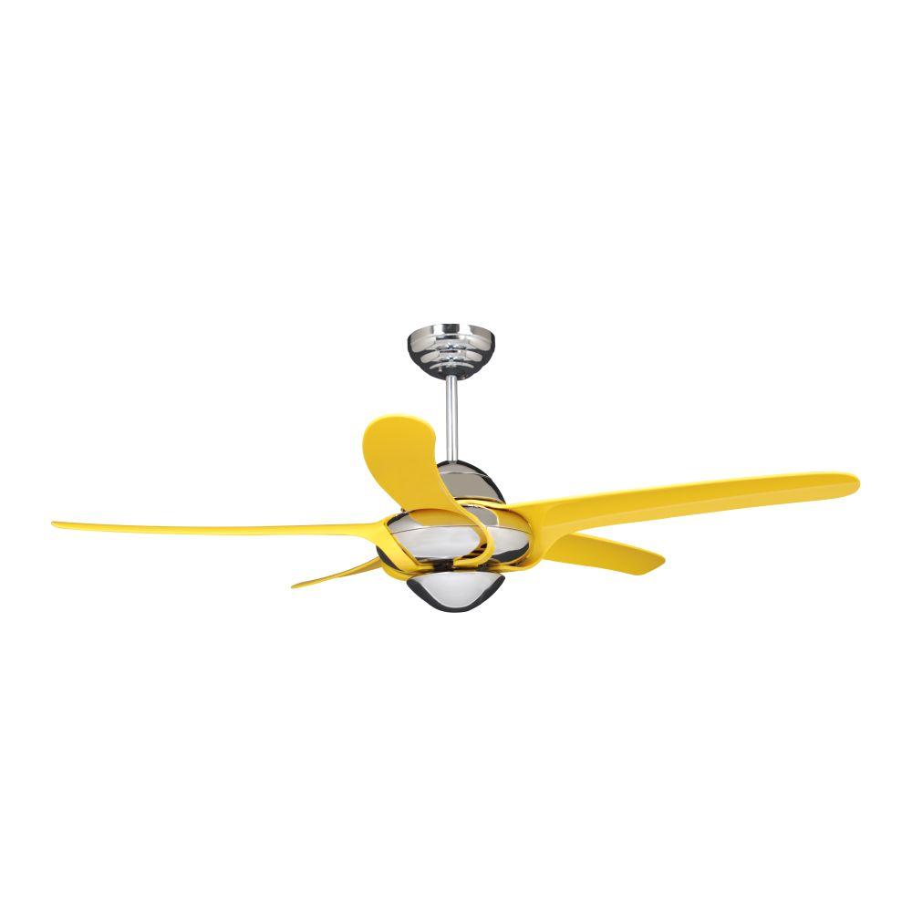 Vento Uragano 54 in. Indoor Chrome Ceiling Fan with 5 Yellow BladesK