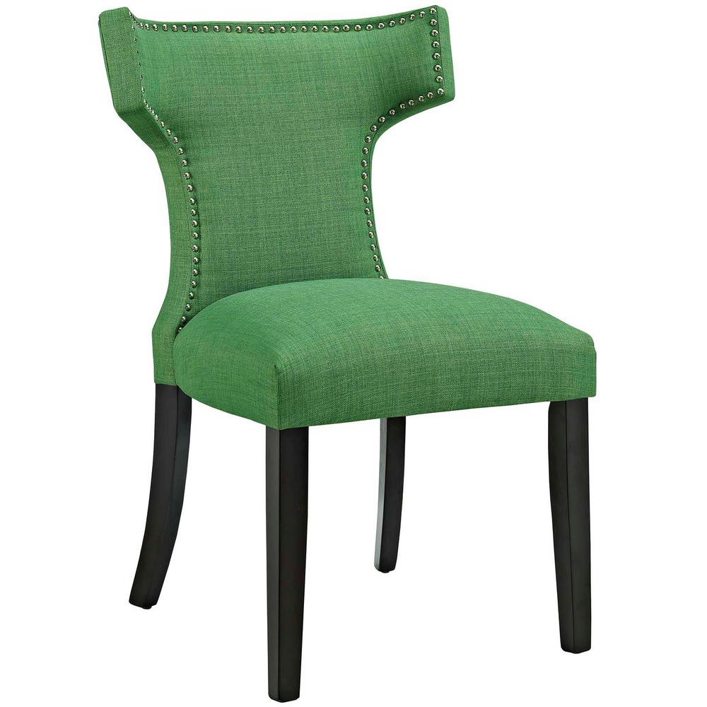 MODWAY Curve Kelly Green Fabric Dining Chair-EEI-2221-GRN - The Home Depot