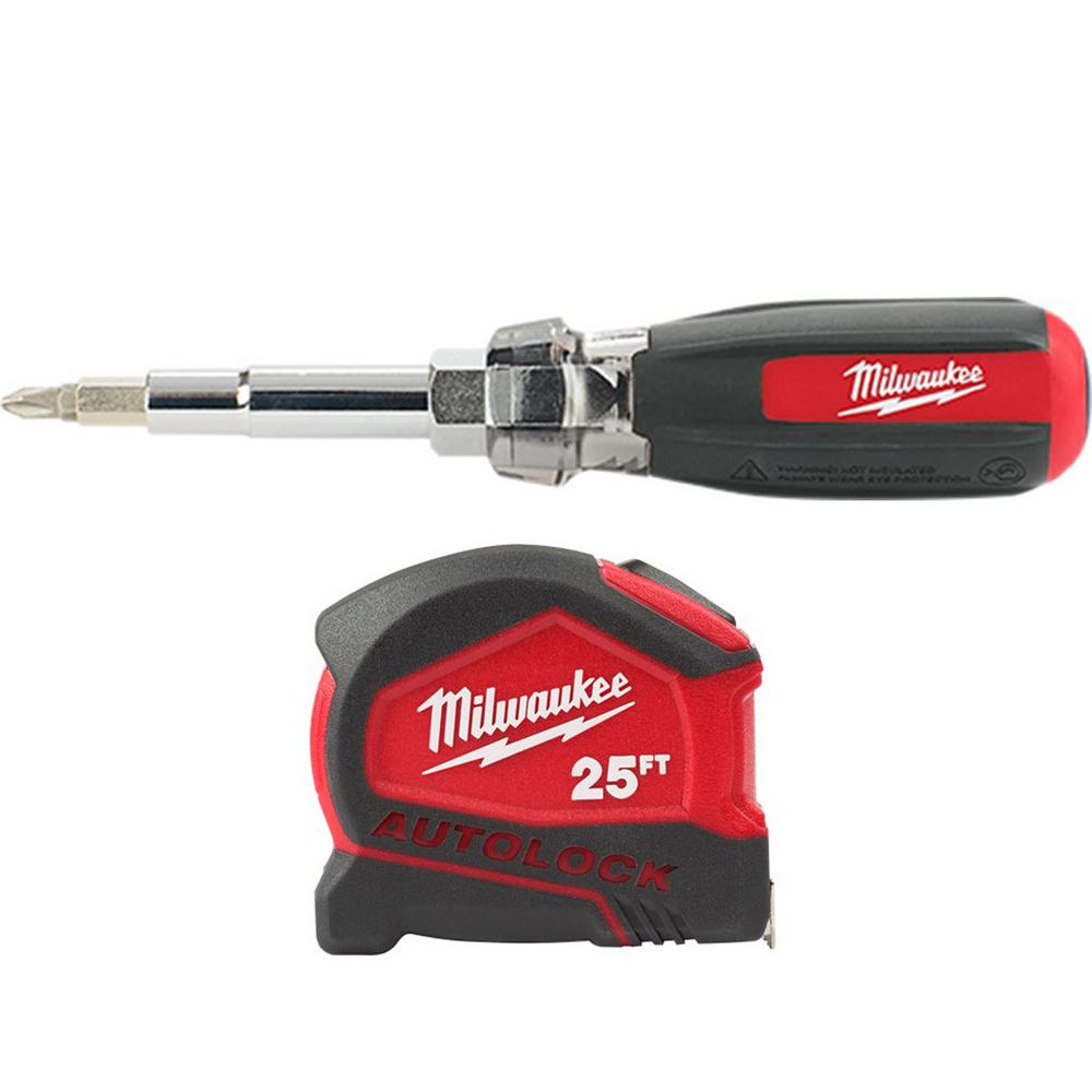Milwaukee 13in1 MultiTip Cushion Grip Screwdriver with 25 ft