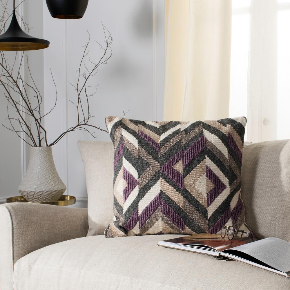 Safavieh Issey Charcoal And Purple Geometric Polyester 20 In X 20