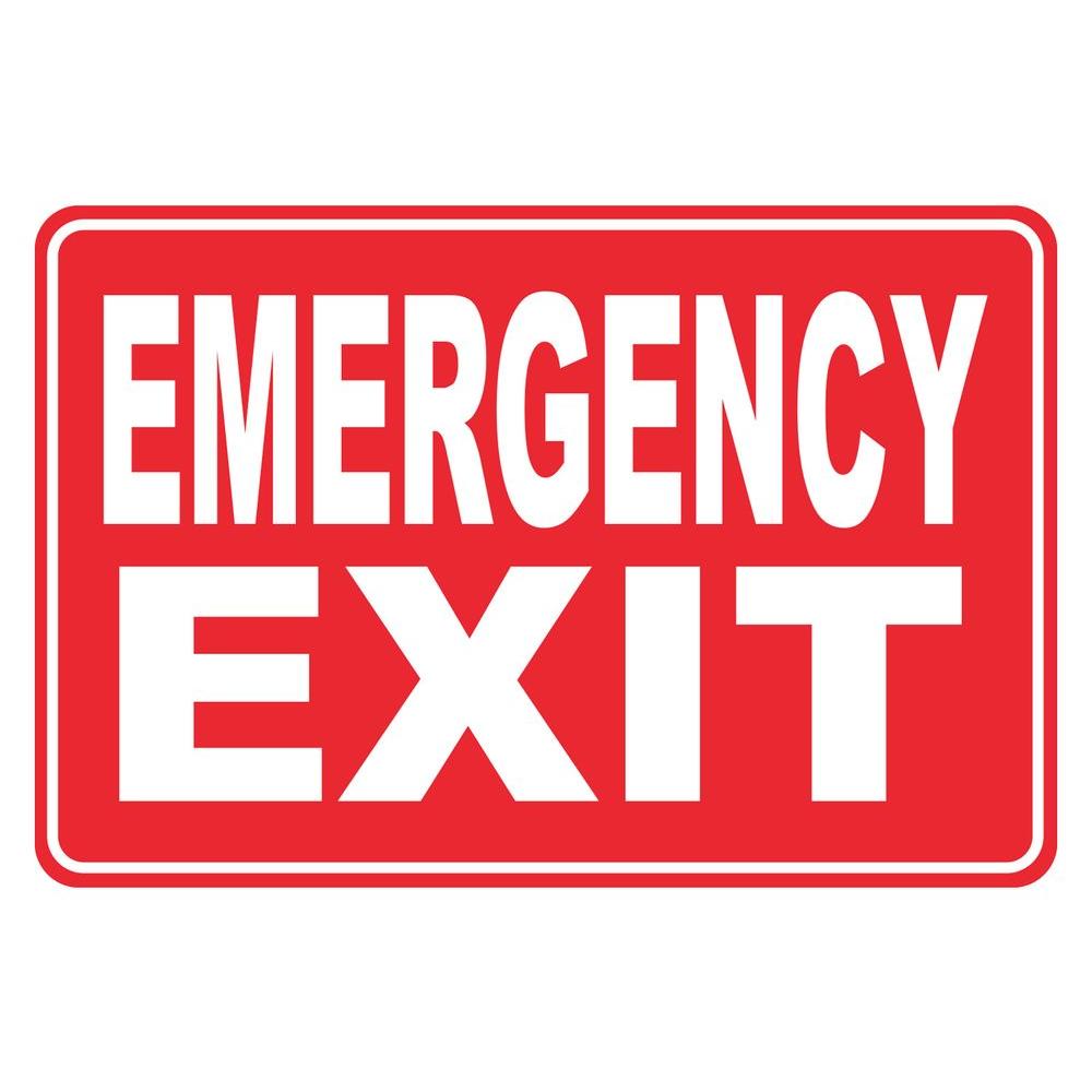 Rectangular Plastic Emergency Exit Sign-PSE-0090 - The Home Depot