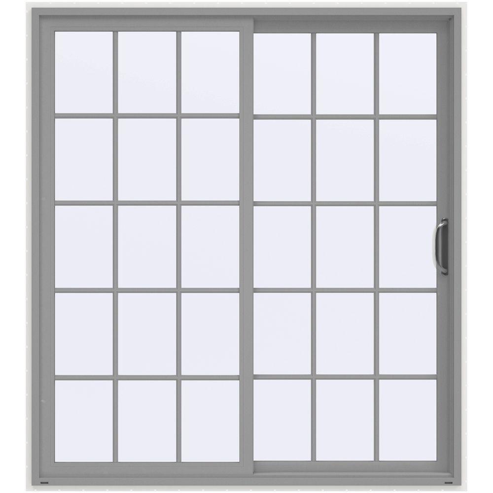 JELD-WEN 72 In. X 80 In. V-2500 Series Vinyl Sliding Patio Door With Grids-THDJW181500176 - The ...