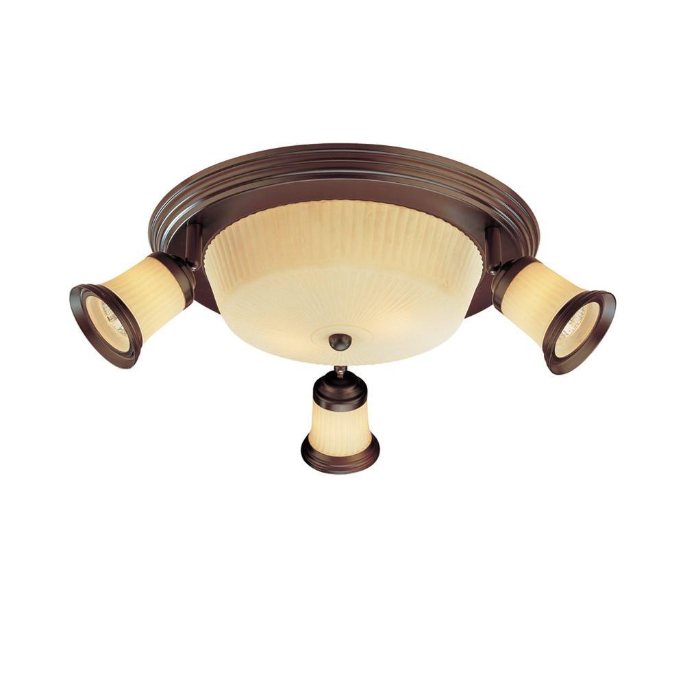 Hampton Bay 4-Light Antique Bronze Semi-Flush Mount Ceiling Track Lighting Fixture was $71.1 now $23.81 (67.0% off)