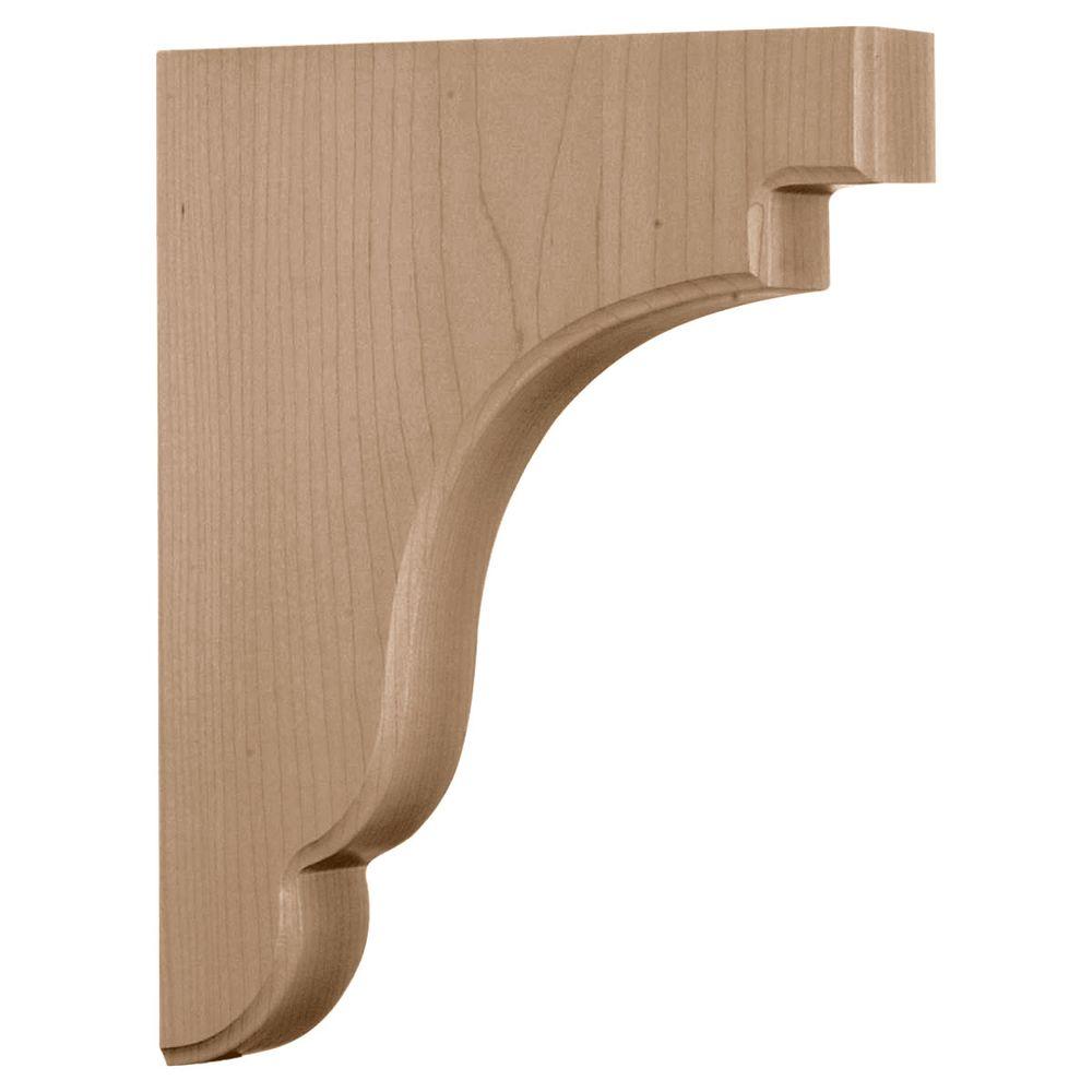 Ekena Millwork BKTW01X08X12THRW Bracket 1 3//4W x 8 1//2D x 12H Rubberwood