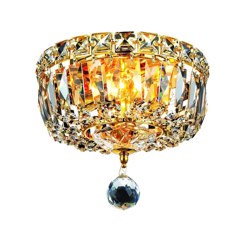 Elegant Lighting 2Light Gold Flushmount with Clear CrystalEL2528F8G/RC The Home Depot