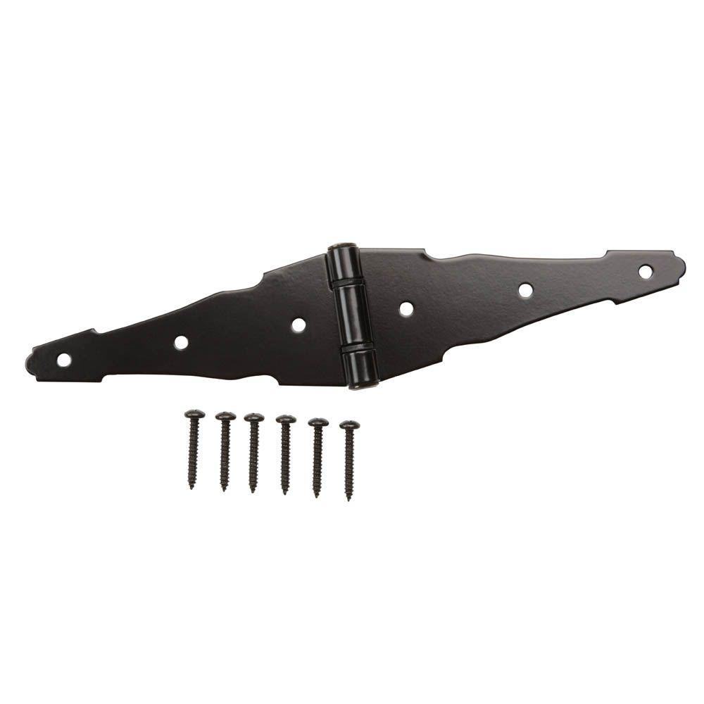 Everbilt 6 In Black Heavy Duty Decorative Strap Hinge 15025 The