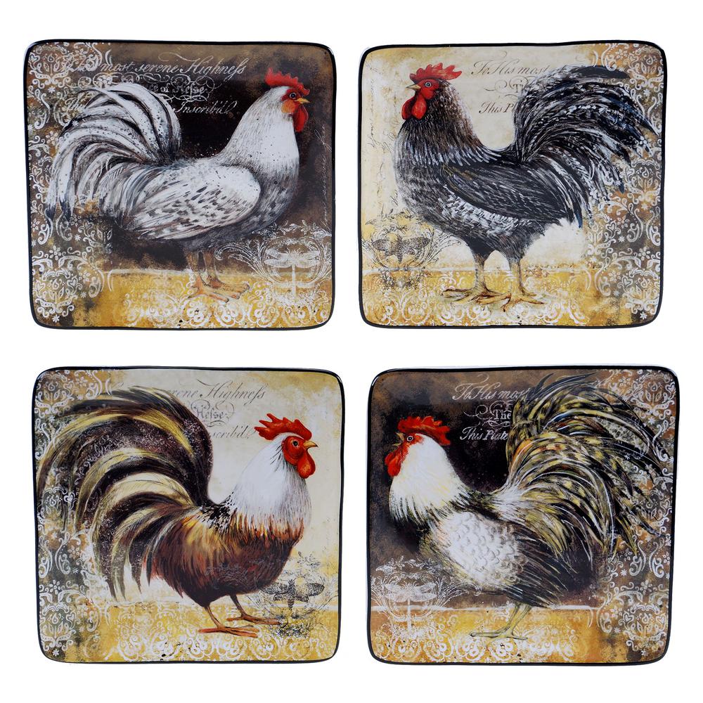 UPC 730384099870 product image for Certified International Vintage Rooster Collection Rustic Salad and Dessert Plat | upcitemdb.com