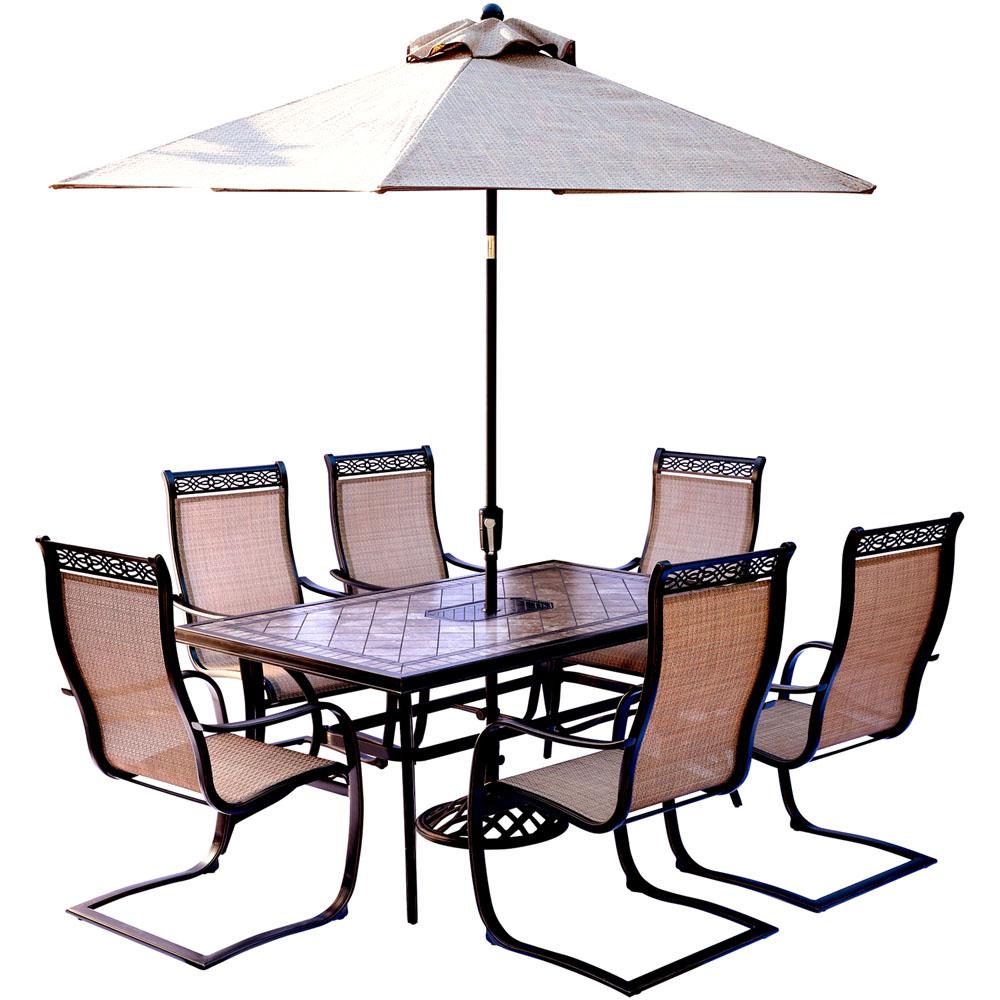 Hanover Monaco 7-Piece Outdoor Dining Set with Rectangular Tile-Top Table and... by Hanover