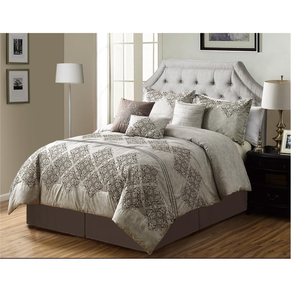Morgan Home Mhf Laila Medallion 7 Piece Brown California King Morgan Home Mhf Laila Medallion 7 Piece Brown California King Comforter Set