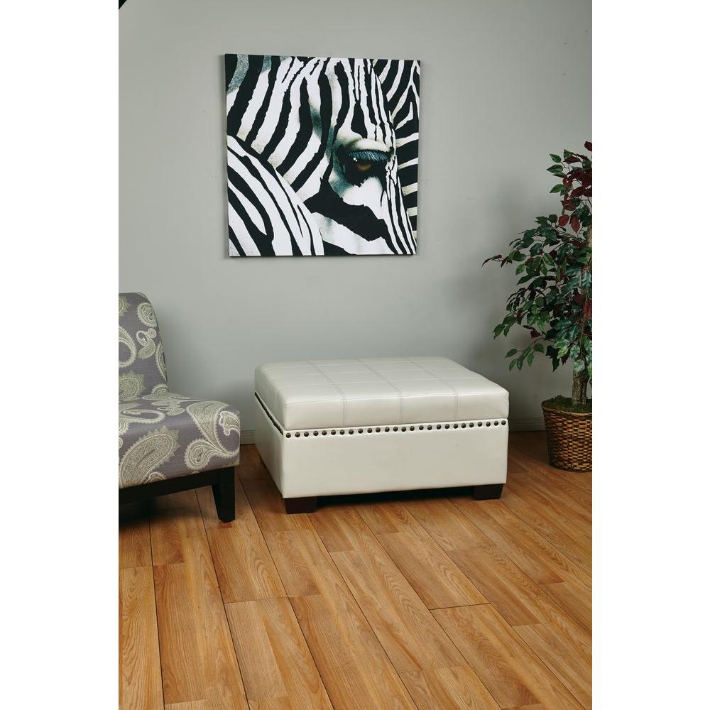 Simpli Home Avalon Satin Cream Storage OttomanAYF07CR The Home Depot