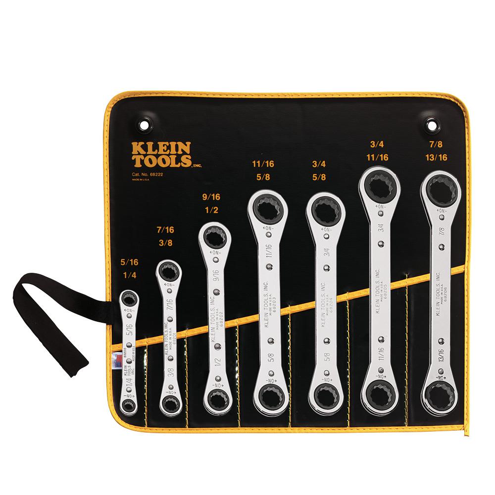 Klein Tools 7Piece Ratcheting Box Wrench Set68222 The Home Depot