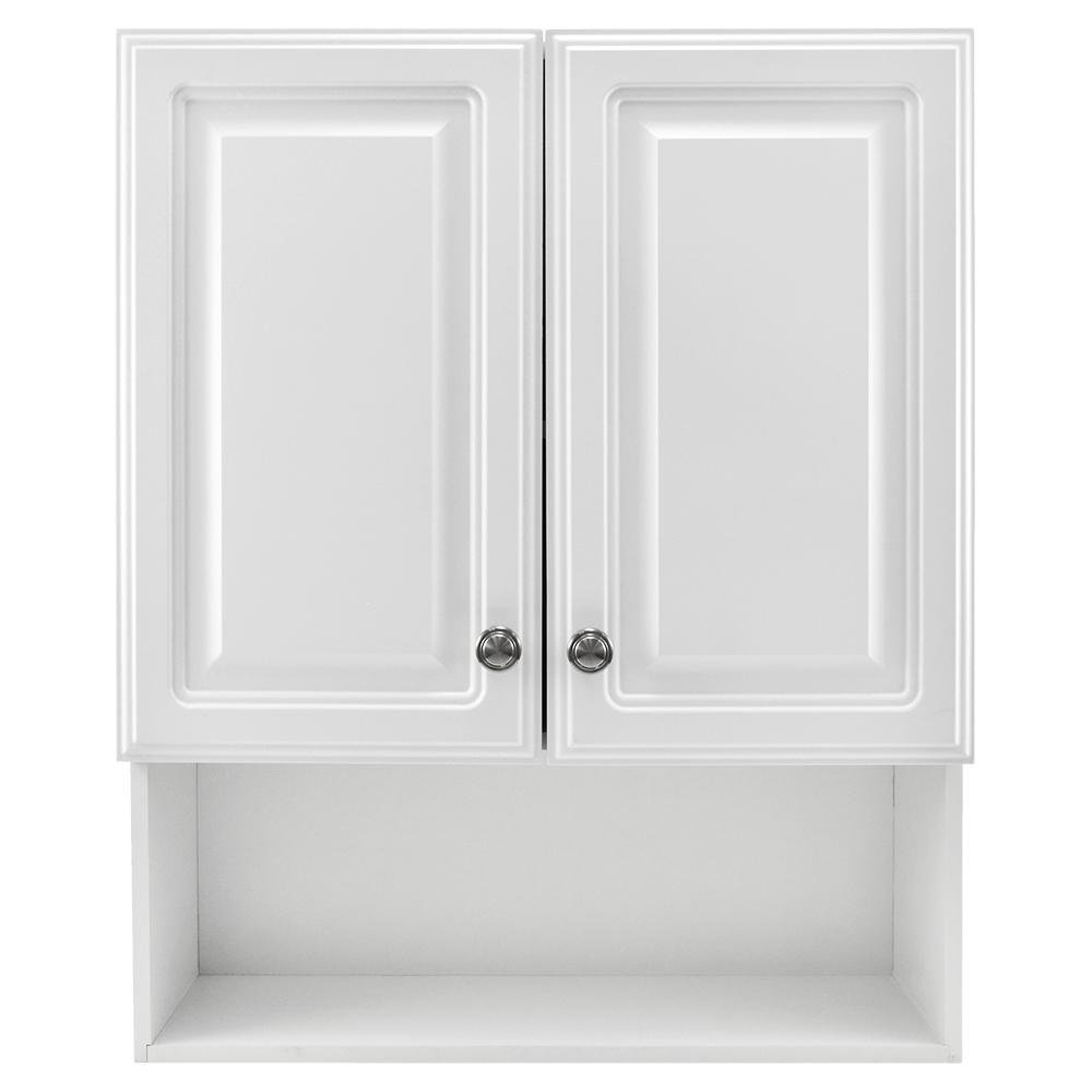 Glacier Bay 23 18 In W X 27 78 In H Framed Surface Mount Bathroom Medicine Cabinet In White