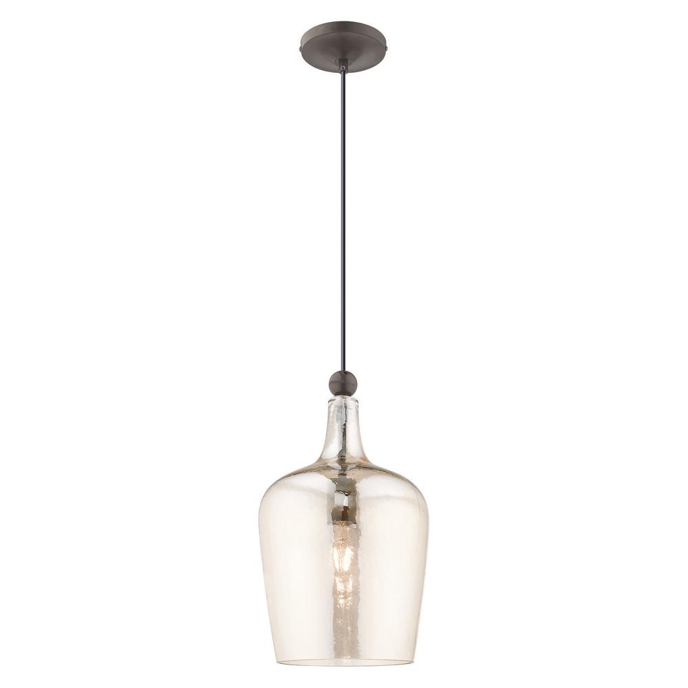 Livex Lighting Art Glass Mini Pendants 1 Light English Bronze Pendant 41226 92 The Home Depot - Art Glass Mini Pendant Lights