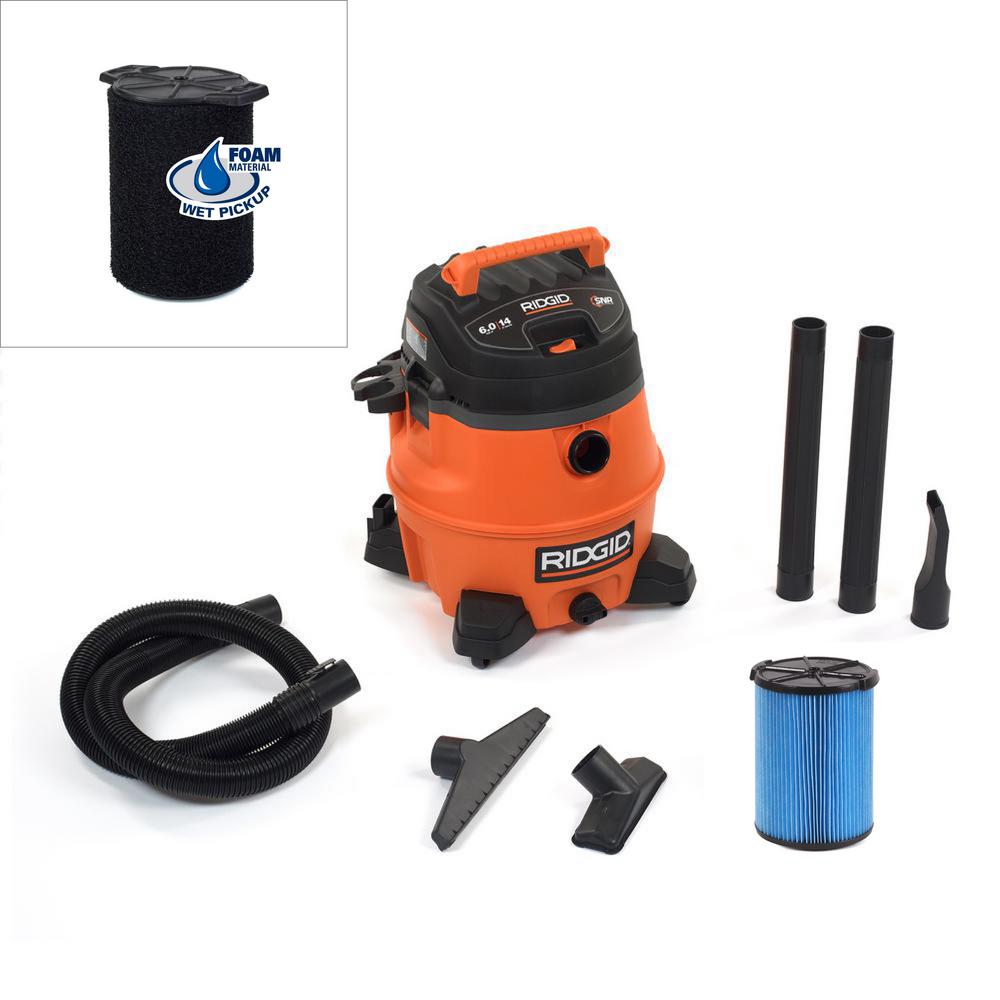 RIDGID 10 Gal. 5.0Peak HP Pro Pack Plus Wet Dry VacWD1022 The Home