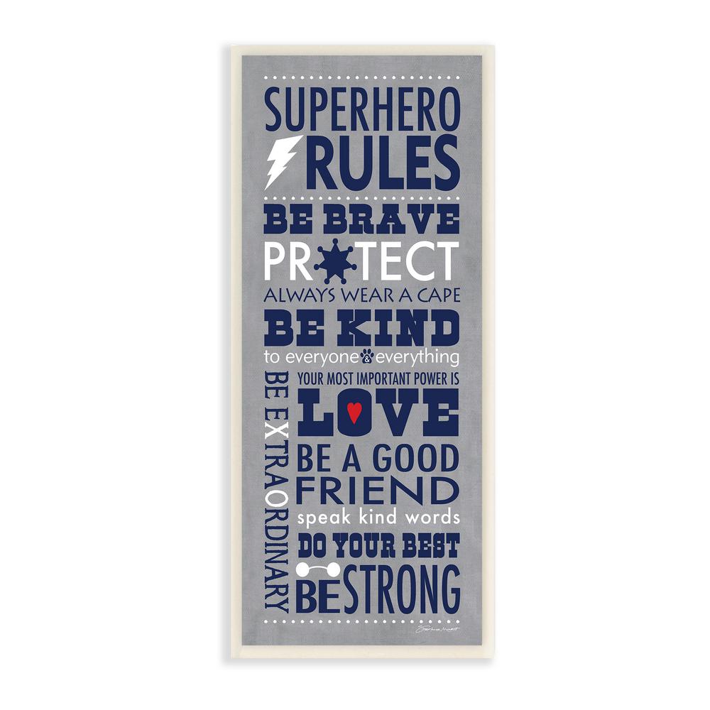 The Kids Room By Stupell 7 In X 17 Grey And Navy Superhero Rules Typography Stephanie Workman Marrott Wood Wall Art Brp 2352 Wd 7x17 Home Depot - Superhero Rules Canvas Wall Art The Kids Room By Stupell 7 In X 17 Grey And Navy Superhero Rules Typography Stephanie Workman Marrott Wood Wall Art Brp 2352 Wd 7x17 Home Depot - Superhero Rules Canvas Wall Art