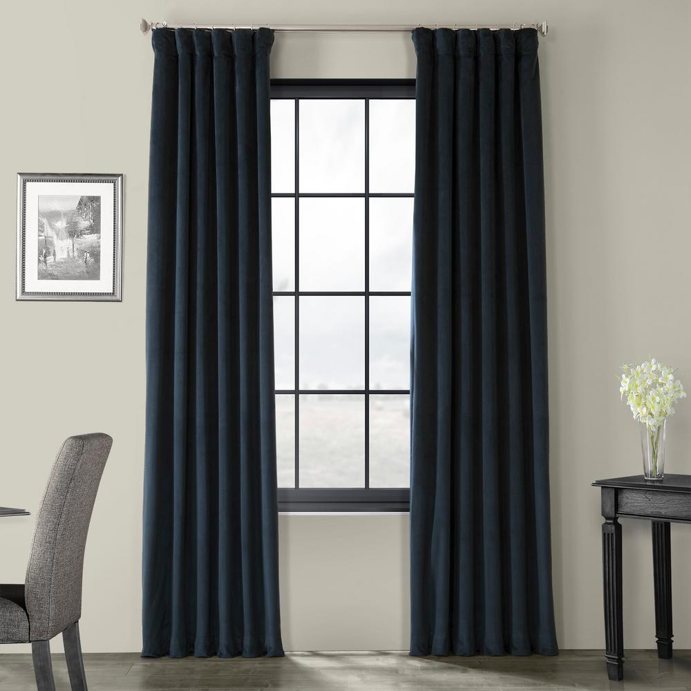 navy blue blackout grommet curtains