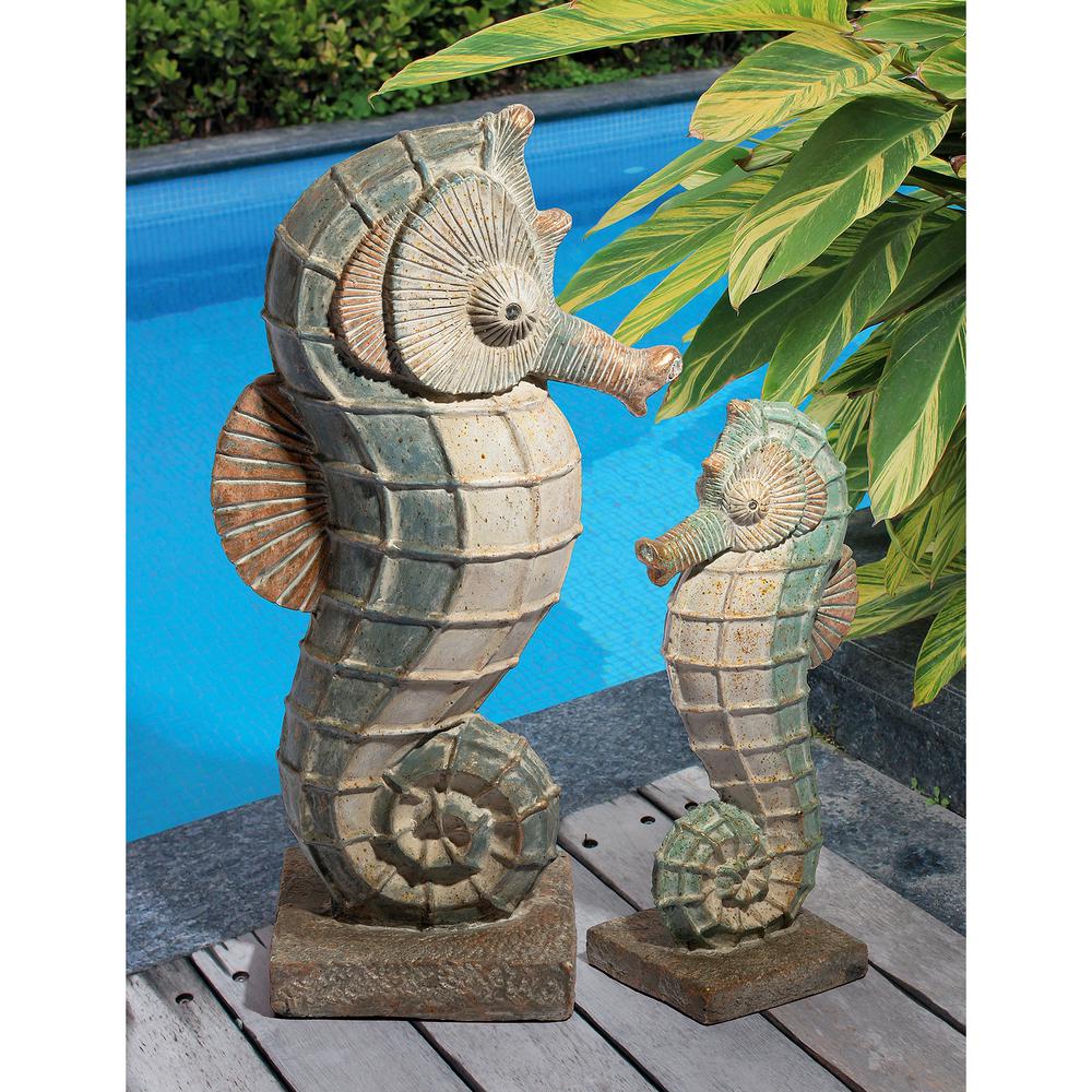 Design Toscano Sea Biscuit Seahorse Marine Fish Family Collection Statue Set 2 Piece Fu680070 The Home Depot Design Toscano Sea Biscuit Seahorse, Seahorse Garden Statue