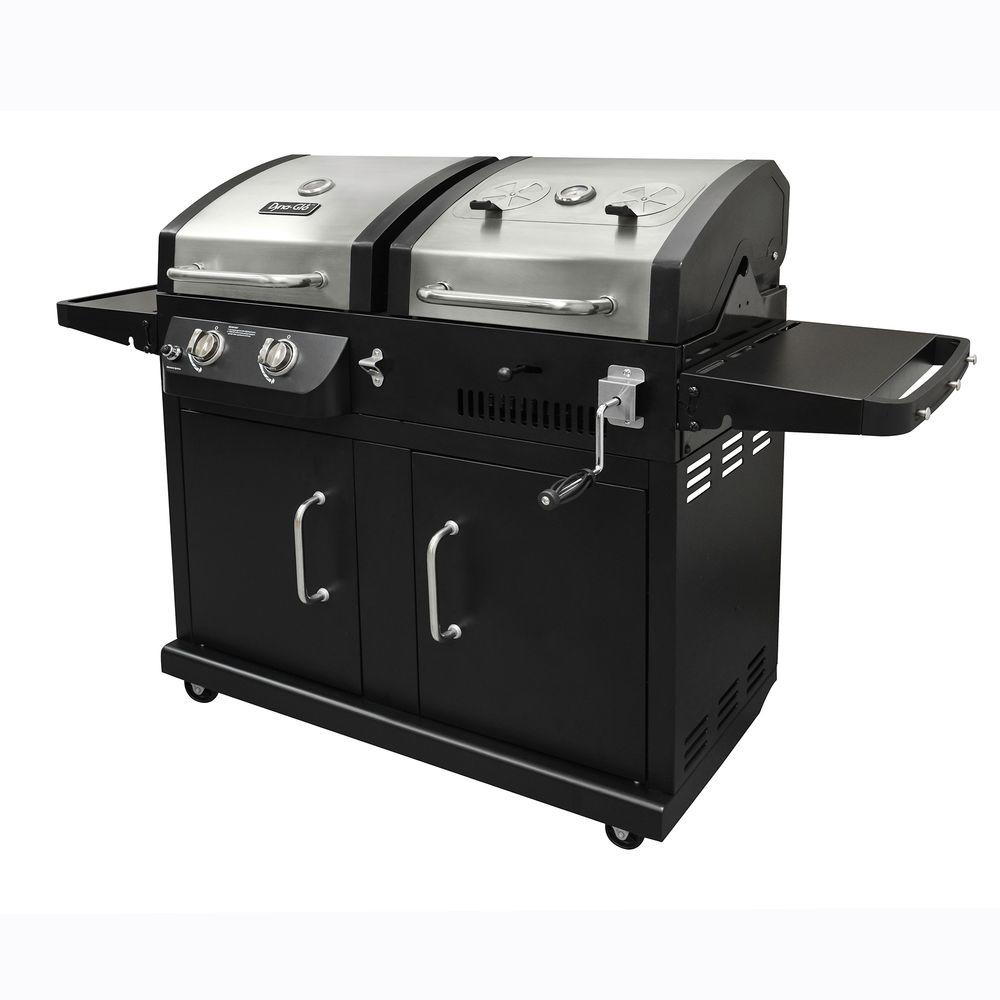 Smoke Hollow Gas, Charcoal and Smoker Grill with Side Burner in Black