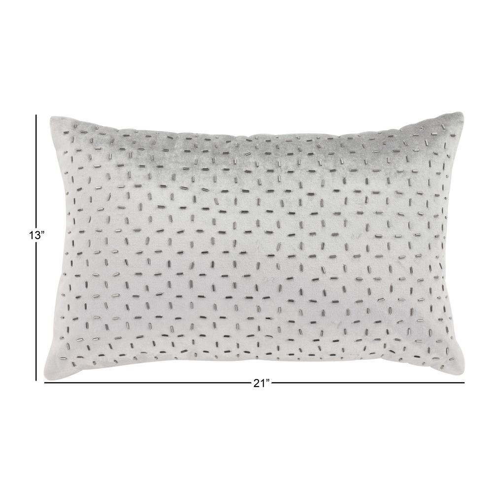 Litton Lane 21 In X 13 In Large Rectangular Dove Gray Velvet