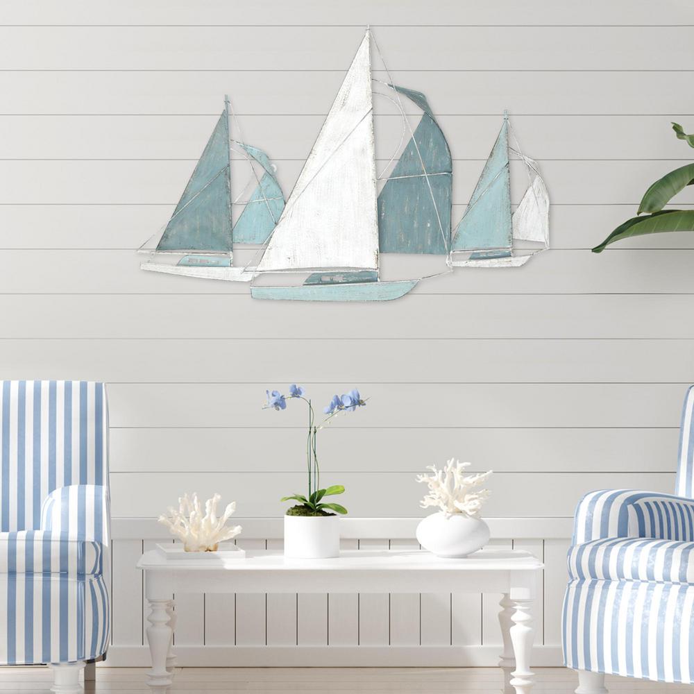 Stratton Home Decor Sailboats Metal Wall Decor S33469 The Home Depot