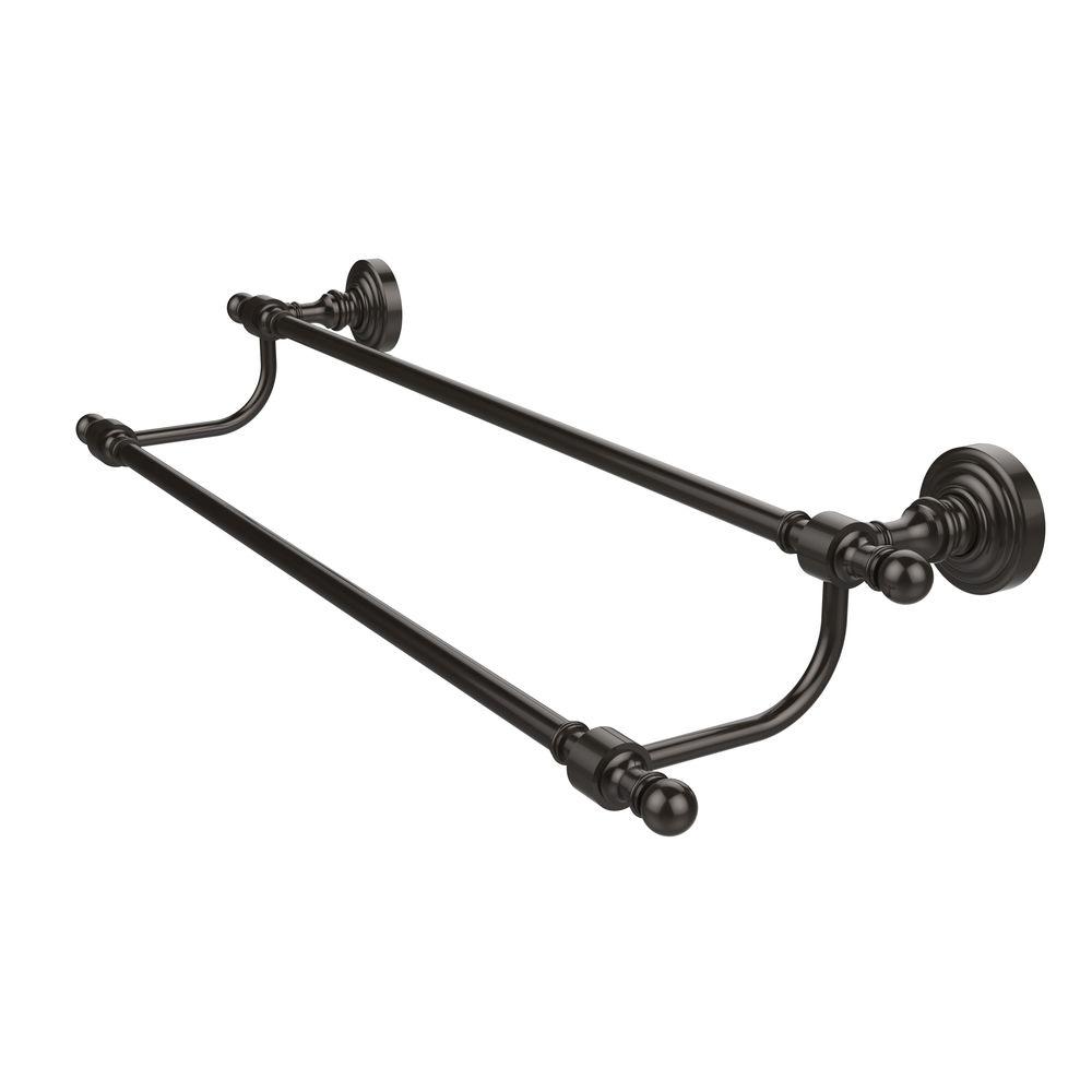 Allied Brass Retro Wave Collection 36 in. Double Towel Bar in Oil Rubbed BronzeRW72/36ORB
