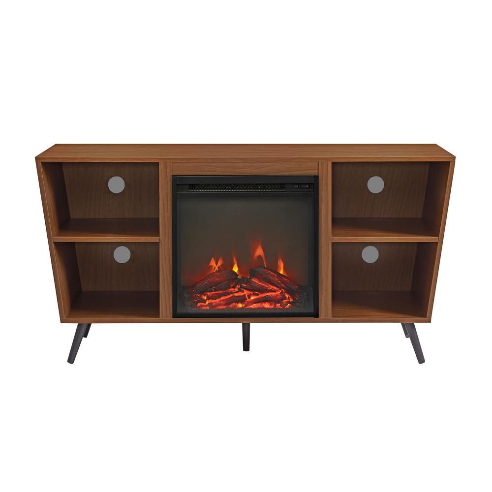 Special Values We Furniture Heating Venting Cooling The 52 In Acorn Angled Side Fireplace Console With Metal Legs