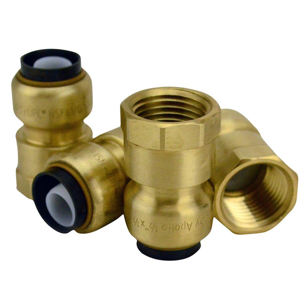 Tectite 1/2 in. Brass PushtoConnect x Female Pipe Thread Adapter (4