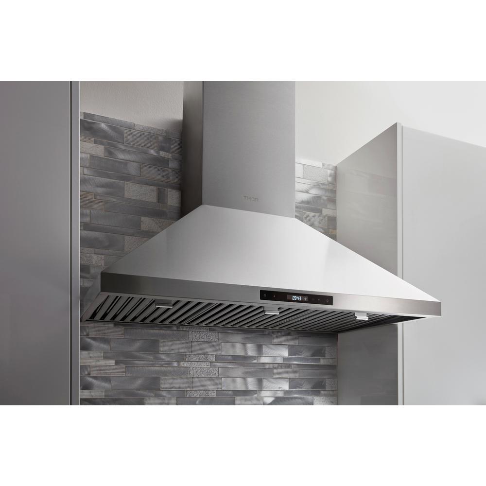 Thor Kitchen 36 in. Wall Mount LED Light Range Hood in Stainless Steel ...