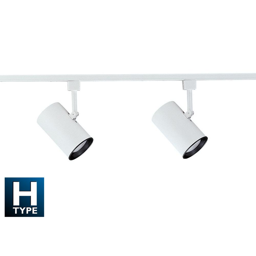 NICOR 2 ft. 2-Light White with Black Baffle Track Lighting Kit