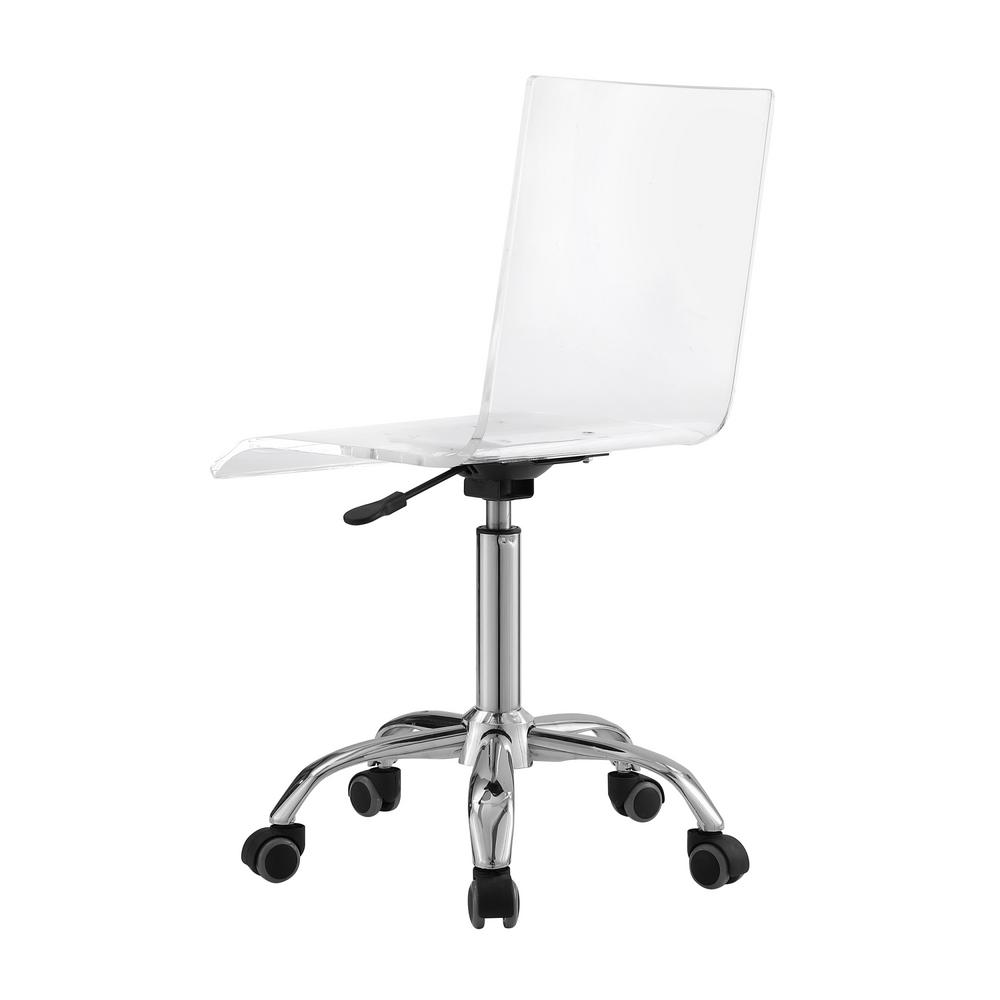 Inspired Home Caspian Clear Chrome Desk Chair With 5 Star