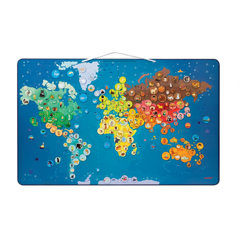 Janod Magnetic Animal World Map