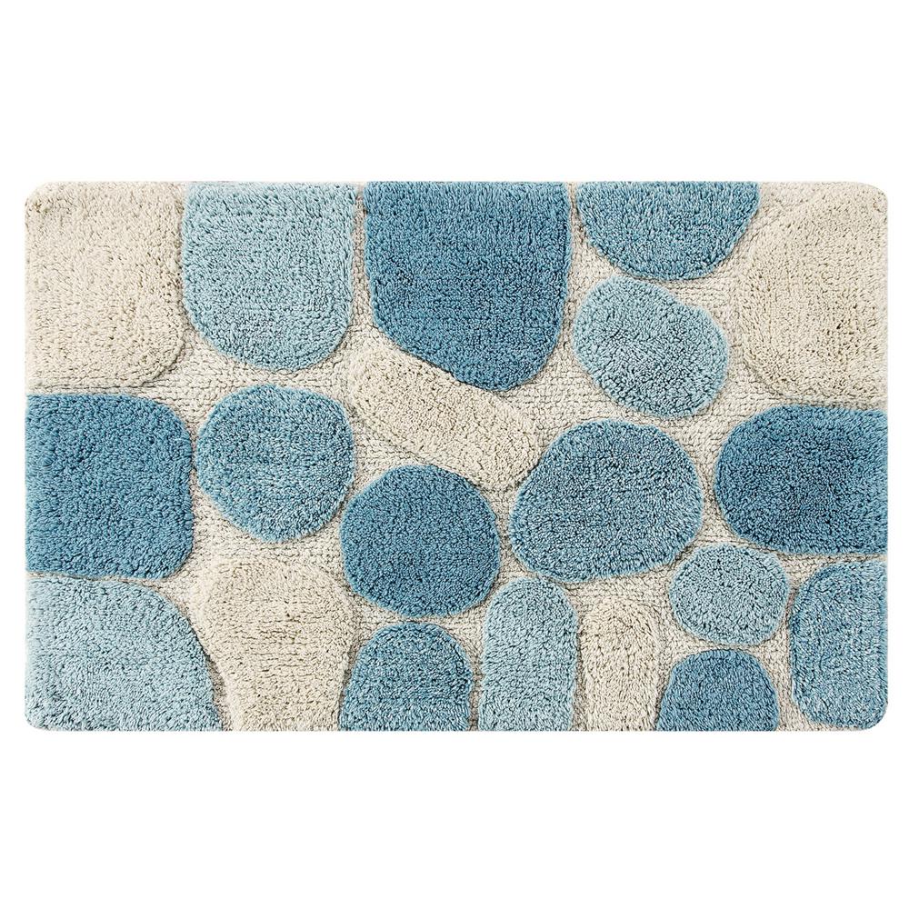 Blue Pebbles 2Piece Bath Rug Set 24x40 Bathroom Rug Carpet Cotton Non