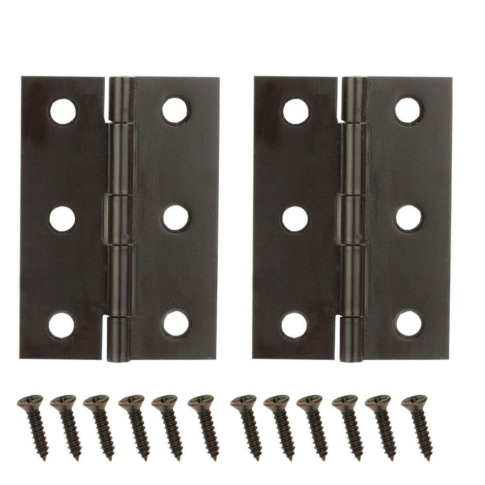 Everbilt 2 1 2 In X 1 9 16 In Oil Rubbed Bronze Middle Hinges