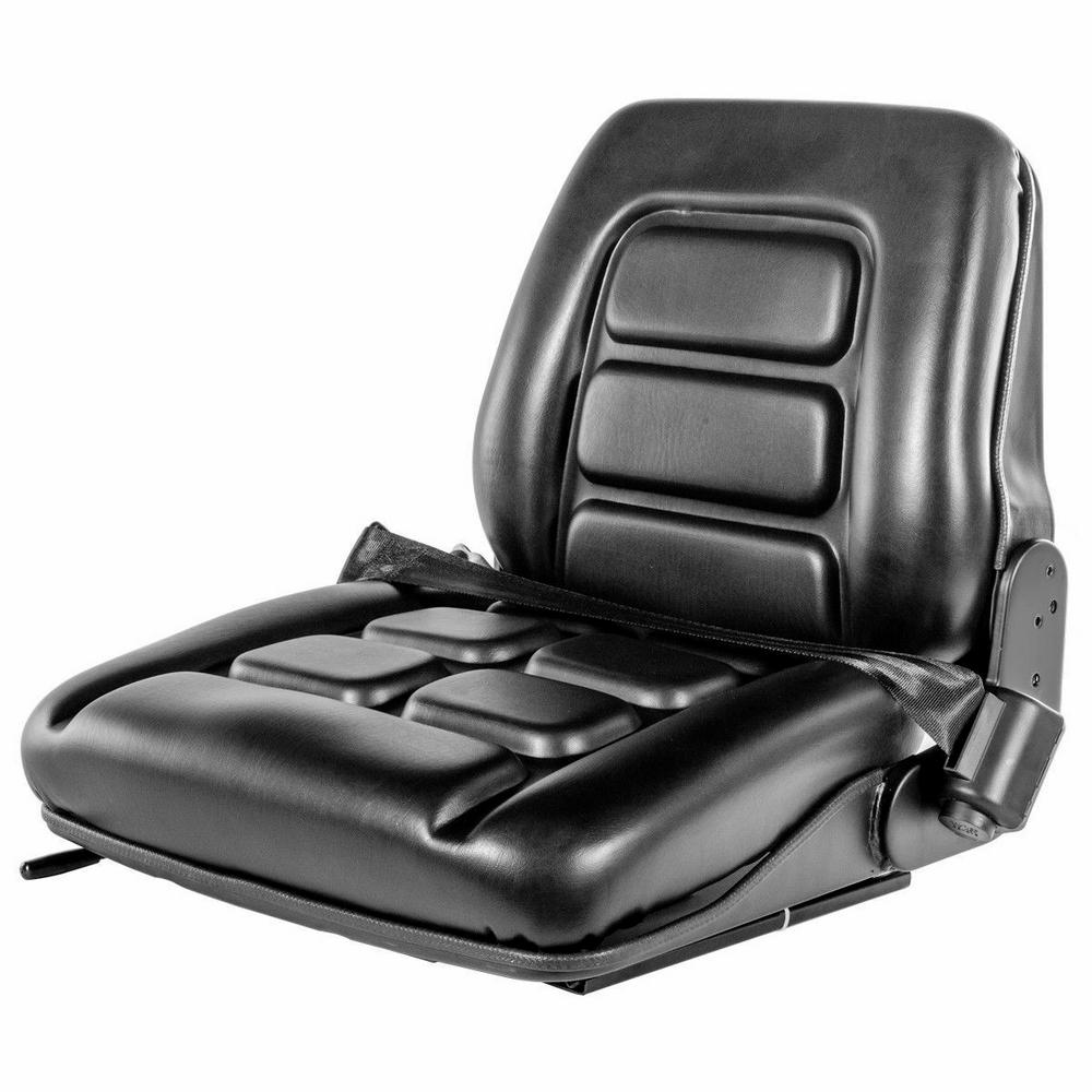Xtremepowerus Universal Forklift Leather Seat With Seat Belt And Safety Switch In Black 99034 The Home Depot