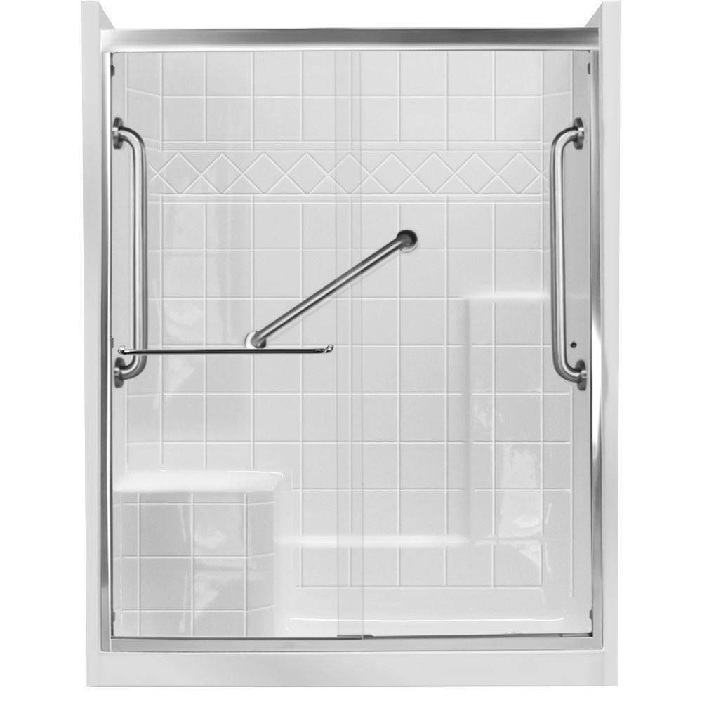 Ella 60 in. x 33 in. x 77 in. Right Drain 3-Piece Alcove Shower Kit in ...